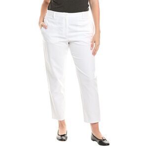 Eileen Fisher Womens  Plus High Waisted Tap Ankle Pant, White